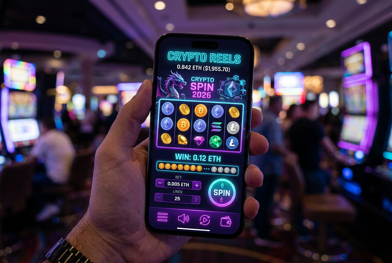 Nowoczesny interfejs kasyna online 2026 z elementami 3D i kryptowalutami